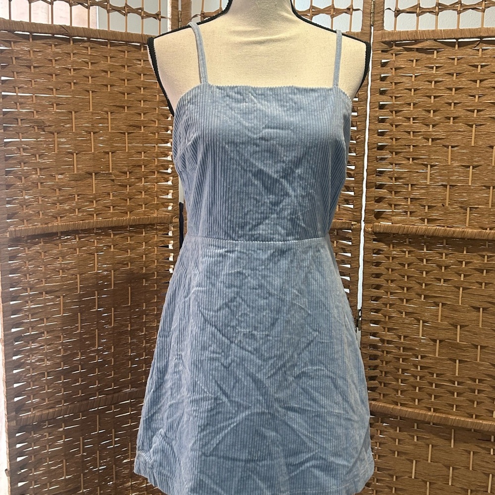 Blue Striped Sleeveless Dress